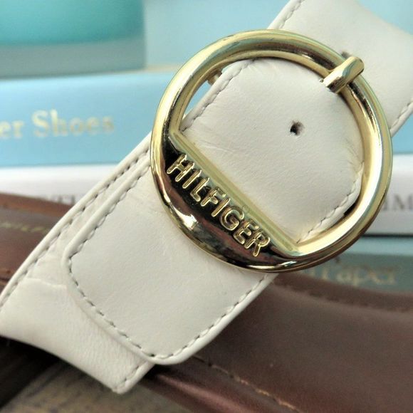 Cream White Sandals Off White Tommy Hilfiger Summer Shoes...425 - Picture 8 of 9